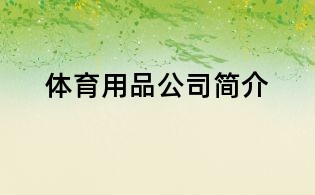 體育用品公司簡介