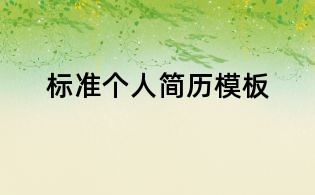 標(biāo)準(zhǔn)個(gè)人簡歷模板