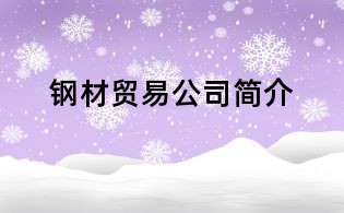 鋼材貿易公司簡介