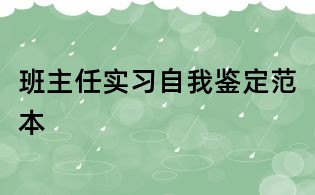 班主任實習自我鑒定范本