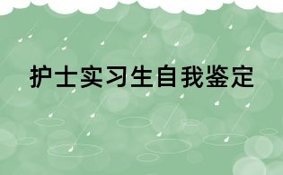 護士實習生自我鑒定
