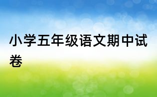 小學(xué)五年級語文期中試卷