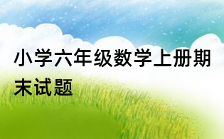 小學六年級數學上冊期末試題