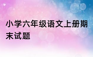 小學六年級語文上冊期末試題