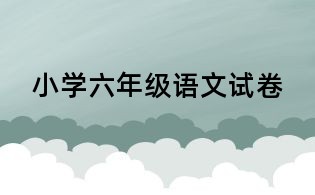 小學(xué)六年級語文試卷