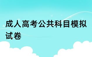 成人高考公共科目模擬試卷