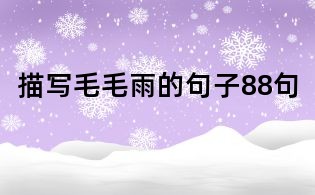 描寫(xiě)毛毛雨的句子88句