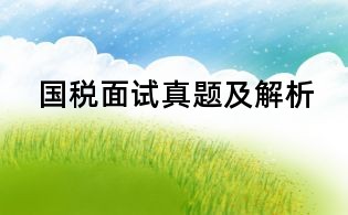 國稅面試真題及解析