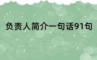 負責人簡介一句話91句