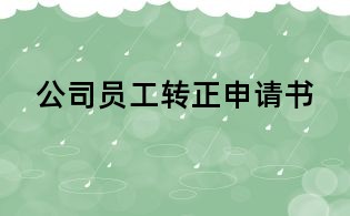 公司員工轉(zhuǎn)正申請(qǐng)書