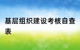 基層組織建設考核自查表