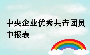 中央企業優秀共青團員申報表