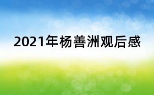 2021年楊善洲觀后感