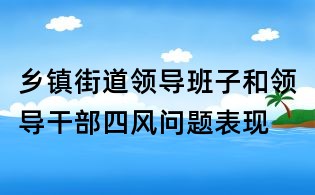 鄉鎮街道領導班子和領導干部四風問題表現