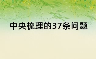 中央梳理的37條問題