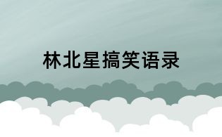 林北星搞笑語錄