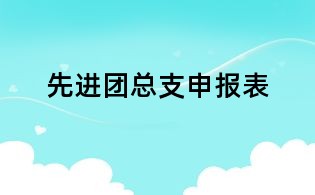 先進團總支申報表