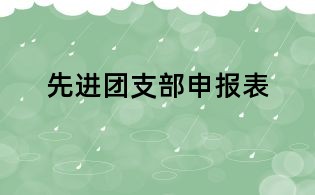 先進團支部申報表