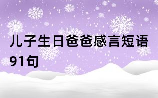 兒子生日爸爸感言短語91句