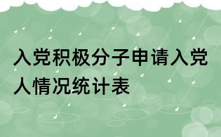 入黨積極分子申請入黨人情況統計表