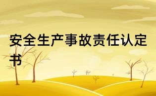 安全生產事故責任認定書
