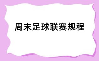 周末足球聯賽規程