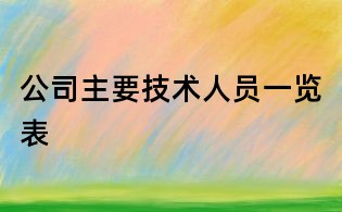 公司主要技術人員一覽表
