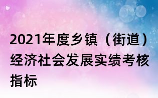 2021年度鄉鎮(街道)經濟社會發展實績考核指標