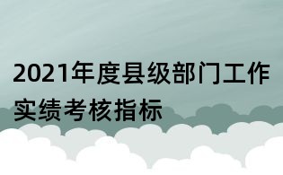 2021年度縣級部門工作實績考核指標