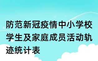 防范新冠疫情:中小學(xué)校學(xué)生及家庭成員活動軌跡統(tǒng)計表