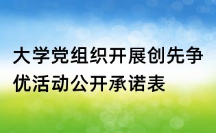 大學黨組織開展創先爭優活動公開承諾表