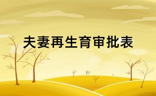 夫妻再生育審批表