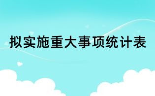 擬實施重大事項統計表
