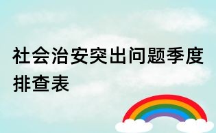 社會治安突出問題季度排查表