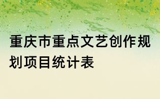 重慶市重點文藝創作規劃項目統計表