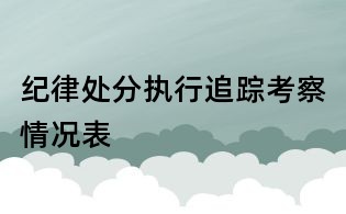 紀律處分執行追蹤考察情況表