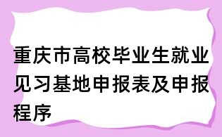 重慶市高校畢業生就業見習基地申報表及申報程序