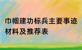 巾幗建功標(biāo)兵主要事跡材料及推薦表