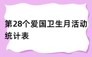 第28個愛國衛生月活動統計表