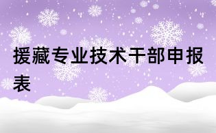 援藏專業技術干部申報表