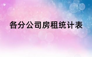 各分公司房租統計表