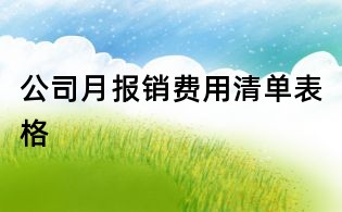 公司月報銷費用清單表格