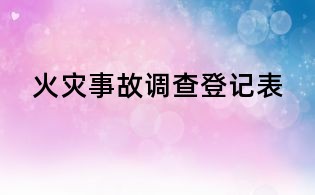 火災事故調查登記表