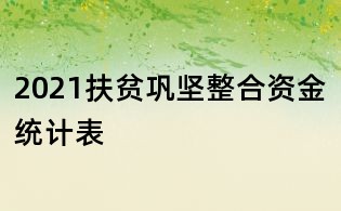 2021扶貧鞏堅整合資金統計表