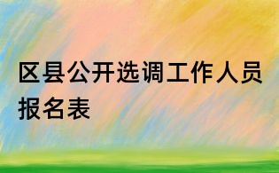 區縣公開選調工作人員報名表