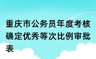 重慶市公務員年度考核確定優秀等次比例審批表