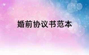 婚前協議書范本