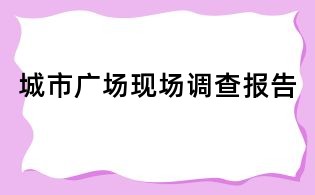 城市廣場現場調查報告