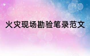 火災現場勘驗筆錄范文