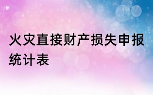火災直接財產(chǎn)損失申報統(tǒng)計表